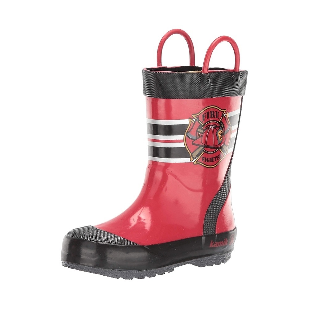 Kamik Red and Black Kids Rain Boots